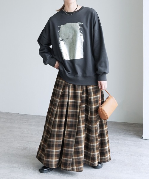 reca（レカ）の「チェックフレアロングスカート（スカート・レディース・ネイビー・FREE）」の14枚目の写真