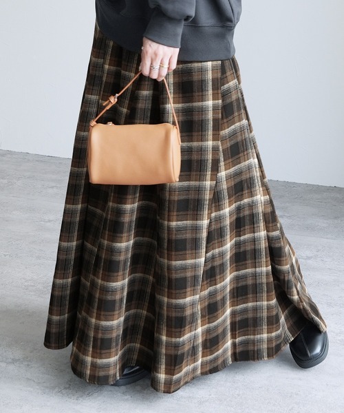 reca（レカ）の「チェックフレアロングスカート（スカート・レディース・ネイビー・FREE）」の13枚目の写真