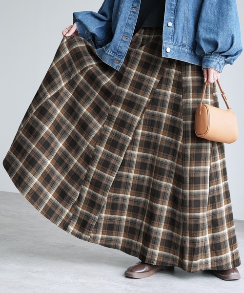 reca（レカ）の「チェックフレアロングスカート（スカート・レディース・ネイビー・FREE）」の11枚目の写真