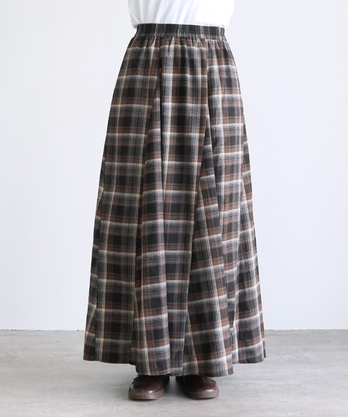reca（レカ）の「チェックフレアロングスカート（スカート・レディース・ネイビー・FREE）」の15枚目の写真