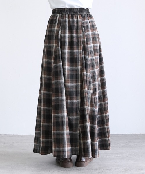 reca（レカ）の「チェックフレアロングスカート（スカート・レディース・ネイビー・FREE）」の17枚目の写真