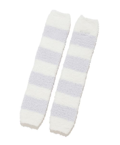 gelato pique（ジェラートピケ）の「ジェラート２ボーダーレッグウォーマー（その他ルームウェア・レディース・ブルー/モカ/ピンク・F）」の2枚目の写真