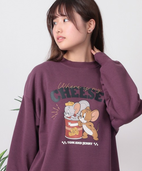 Tom&Jerry(トムアンドジェリー)の「【71】【TOM&JERRY/トムとジェリー】ジェリーデザイン アソート 裏起毛 スウェット(スウェット・レディース・パープル/オレンジ/ダークグレー/グリーン/グレー/オフホワイト/ブルー/ブラック・M/L)」の7枚目の写真