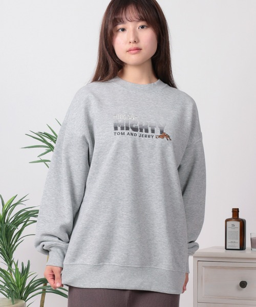 Tom&Jerry(トムアンドジェリー)の「【71】【TOM&JERRY/トムとジェリー】ジェリーデザイン アソート 裏起毛 スウェット(スウェット・レディース・パープル/オレンジ/ダークグレー/グリーン/グレー/オフホワイト/ブルー/ブラック・M/L)」の1枚目の写真