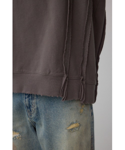 AZUL by moussy（アズールバイマウジー）の「ステップヘムヘビースウェット（スウェット・メンズ・スモークピンク/ダークブラウン/ライトブラック・MEDIUM/LARGE）」の7枚目の写真