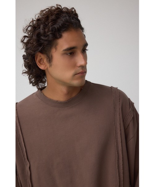 AZUL by moussy（アズールバイマウジー）の「ステップヘムヘビースウェット（スウェット・メンズ・スモークピンク/ダークブラウン/ライトブラック・MEDIUM/LARGE）」の8枚目の写真