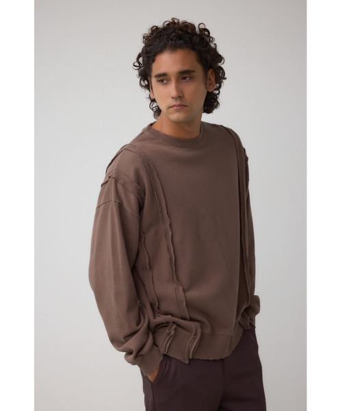 AZUL by moussy（アズールバイマウジー）の「ステップヘムヘビースウェット（スウェット・メンズ・スモークピンク/ダークブラウン/ライトブラック・MEDIUM/LARGE）」の9枚目の写真