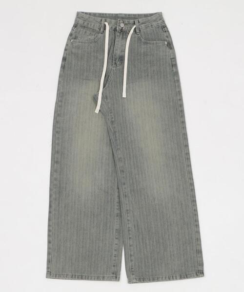 dispark（ディスパーク）の「DISPARK/ドロストストライプブラストデニム（デニムパンツ・レディース・ブラック/インディゴブルー・SMALL/MEDIUM）」の8枚目の写真