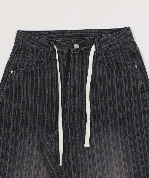 dispark（ディスパーク）の「DISPARK/ドロストストライプブラストデニム（デニムパンツ・レディース・ブラック/インディゴブルー・SMALL/MEDIUM）」の4枚目の写真