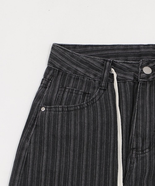 dispark（ディスパーク）の「DISPARK/ドロストストライプブラストデニム（デニムパンツ・レディース・ブラック/インディゴブルー・SMALL/MEDIUM）」の5枚目の写真