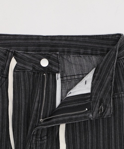 dispark（ディスパーク）の「DISPARK/ドロストストライプブラストデニム（デニムパンツ・レディース・ブラック/インディゴブルー・SMALL/MEDIUM）」の6枚目の写真