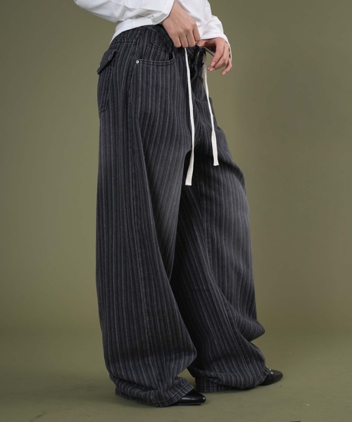 dispark（ディスパーク）の「DISPARK/ドロストストライプブラストデニム（デニムパンツ・レディース・ブラック/インディゴブルー・SMALL/MEDIUM）」の11枚目の写真