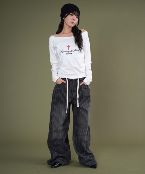 dispark（ディスパーク）の「DISPARK/ドロストストライプブラストデニム（デニムパンツ・レディース・ブラック/インディゴブルー・SMALL/MEDIUM）」の13枚目の写真