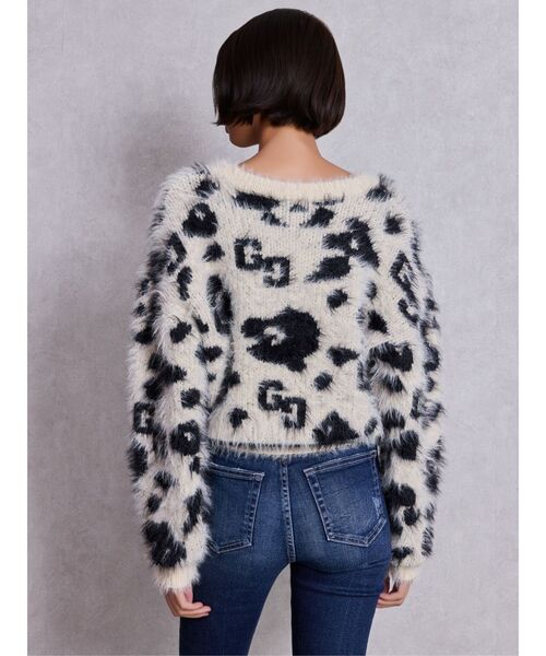 GYDA（ジェイダ）の「GG レオパードシャギーショートニットトップス（ニット/セーター・レディース・ベージュ/ブラック/アイボリー・FREE）」の5枚目の写真