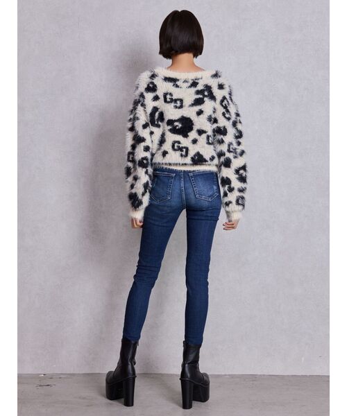 GYDA（ジェイダ）の「GG レオパードシャギーショートニットトップス（ニット/セーター・レディース・ベージュ/ブラック/アイボリー・FREE）」の8枚目の写真