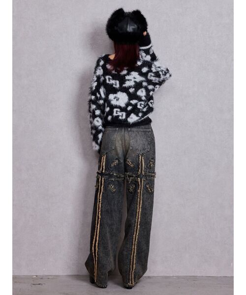 GYDA（ジェイダ）の「GG レオパードシャギーショートニットトップス（ニット/セーター・レディース・ベージュ/ブラック/アイボリー・FREE）」の18枚目の写真