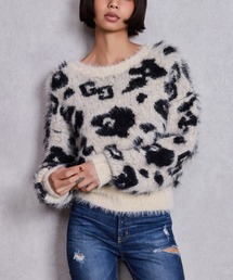 ヒョウ柄 フード付きニット ジェイダ ノベルティ ヒョウ柄 フード付きニット ジェイダ ノベルティ GYDA（ジェイダ）の