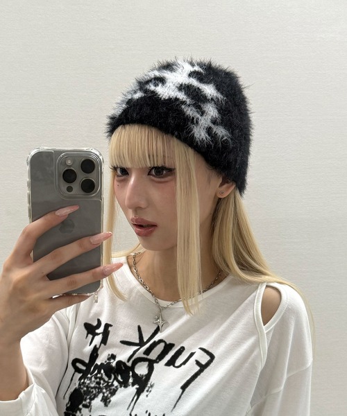 セール】シャギークロスニットキャップ（ニットキャップ/ビーニー