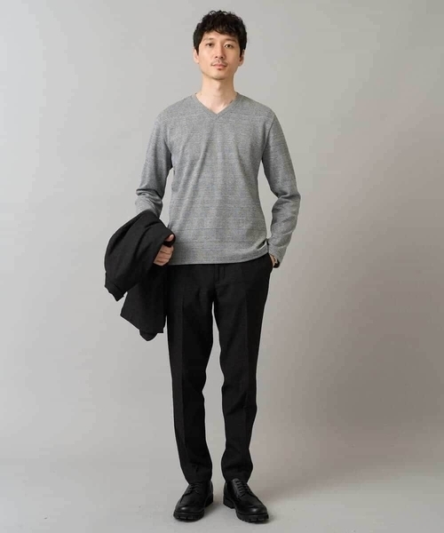 a.v.v（アーヴェヴェ）の「デニムライクストレッチ裏起毛スラックス【イージーケア/洗濯機で洗える】〈ON/OFF SERIES〉（その他パンツ・メンズ・ネイビー/チャコールグレー/ブラック・44/46/48/50）」の5枚目の写真