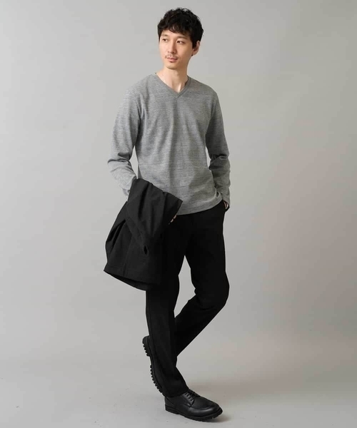 a.v.v（アーヴェヴェ）の「デニムライクストレッチ裏起毛スラックス【イージーケア/洗濯機で洗える】〈ON/OFF SERIES〉（その他パンツ・メンズ・ネイビー/チャコールグレー/ブラック・44/46/48/50）」の9枚目の写真