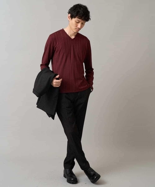 a.v.v（アーヴェヴェ）の「デニムライクストレッチ裏起毛スラックス【イージーケア/洗濯機で洗える】〈ON/OFF SERIES〉（その他パンツ・メンズ・ネイビー/チャコールグレー/ブラック・44/46/48/50）」の19枚目の写真