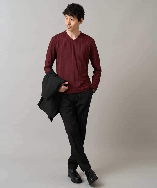 a.v.v（アーヴェヴェ）の「デニムライクストレッチ裏起毛スラックス【イージーケア/洗濯機で洗える】〈ON/OFF SERIES〉（その他パンツ・メンズ・ネイビー/チャコールグレー/ブラック・44/46/48/50）」の20枚目の写真