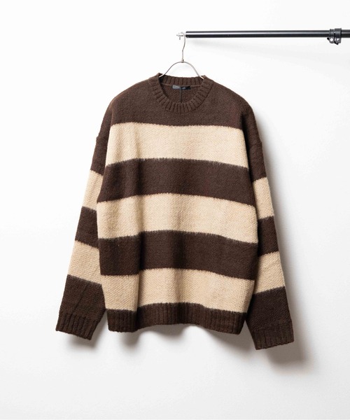 Bling Leads（ブリングリーズ）の「【RES】【Bling Leads】5GGモヘアC/N（ニット/セーター・メンズ・ブラック×ホワイト/ネイビー系/ブラウン系その他/ピンク系その他/ブラック×レッド・FREE）」の3枚目の写真