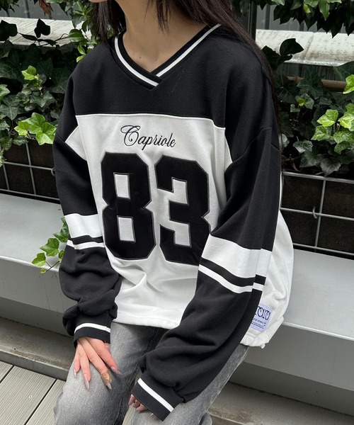 repipi armario(レピピ アルマリオ)の「フットボールルーズスウェット(スウェット・キッズ・ブラック×ホワイト/ホワイト×ネイビー/カモフラージュ・MEDIUM/SMALL/LARGE)」の20枚目の写真