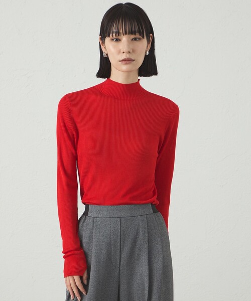 CAST:(キャストコロン)の「【着回し抜群/イージーケア】ハイネックリブニット(ニット/セーター・レディース・グリーン系その他/レッド/オフホワイト/グレー/ブラック・M)」の5枚目の写真