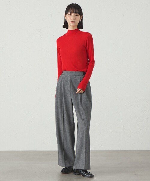 CAST:(キャストコロン)の「【着回し抜群/イージーケア】ハイネックリブニット(ニット/セーター・レディース・グリーン系その他/レッド/オフホワイト/グレー/ブラック・M)」の9枚目の写真