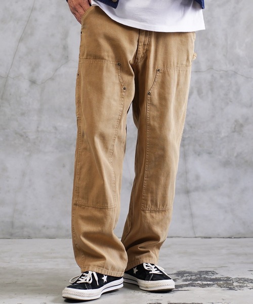 セール】ダブルニー ウォッシュ加工 ワイド ペインターパンツ（その他