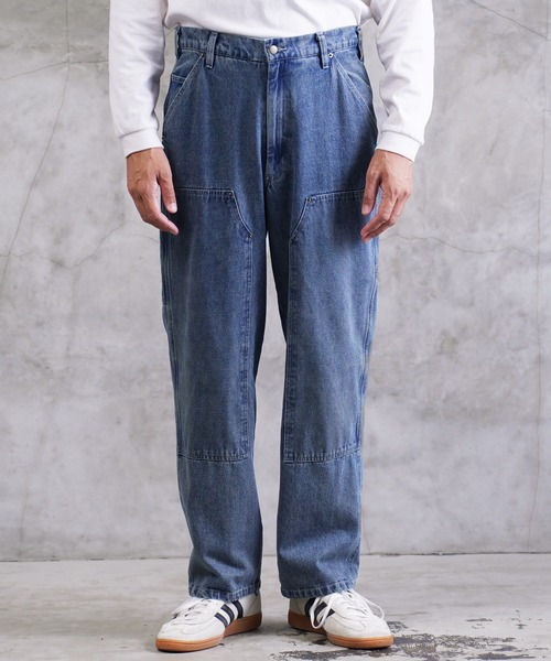 セール】ダブルニー ウォッシュ加工 ワイド ペインターパンツ（その他