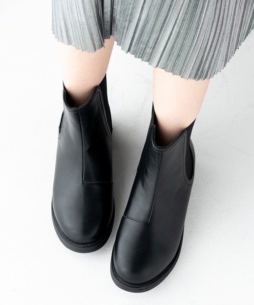 JELLY BEANS（ジェリービーンズ）の「サイドゴアショートブーツ(211-57360)JELLY BEANS(ジェリービーンズ)（ブーツ・レディース・ダークブラウン/ブラック・L/M/S）」の12枚目の写真