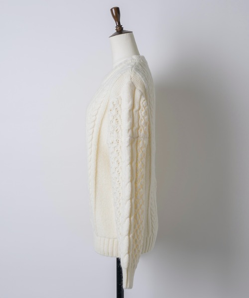 GIUNON（ジウノン）の「plump cable knit tops / プランプケーブルニットトップス（ニット/セーター・レディース・グレー/アイボリー/グリーン・FREE）」の14枚目の写真