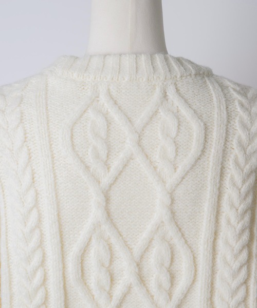 GIUNON（ジウノン）の「plump cable knit tops / プランプケーブルニットトップス（ニット/セーター・レディース・グレー/アイボリー/グリーン・FREE）」の20枚目の写真