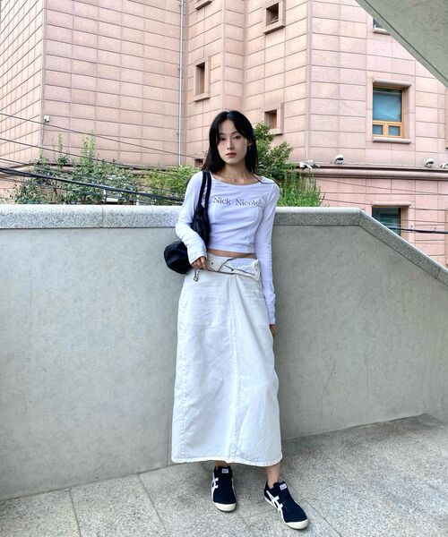 NICK&NICOLE（ニックアンドニコール）の「NICOLE CUTTING LINE CROP TEE_WHITE（Tシャツ/カットソー・レディース・その他・FREE）」の7枚目の写真