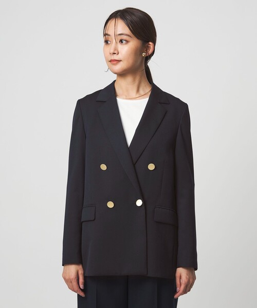 green label relaxing（グリーンレーベルリラクシング）の「［size SHORTあり］Greed グリード ダブル ジャケット ウォッシャブル（テーラードジャケット・レディース・グレー/ネイビー・SHORT/36/38/40）」の9枚目の写真