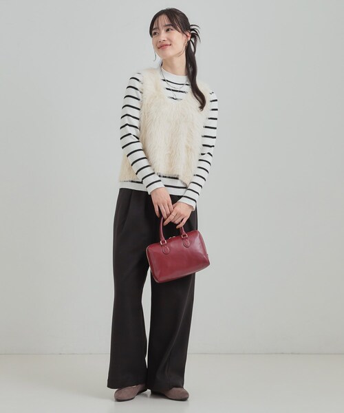 DRESKIP(ドレスキップ)の「【高レビュー/2点セット】着るだけでコーデが決まる フェザーニットベスト×リブニット(その他トップス・レディース・チャコールグレー/ナチュラル/ブラウン系/アイボリー・04/03/02/01)」の8枚目の写真