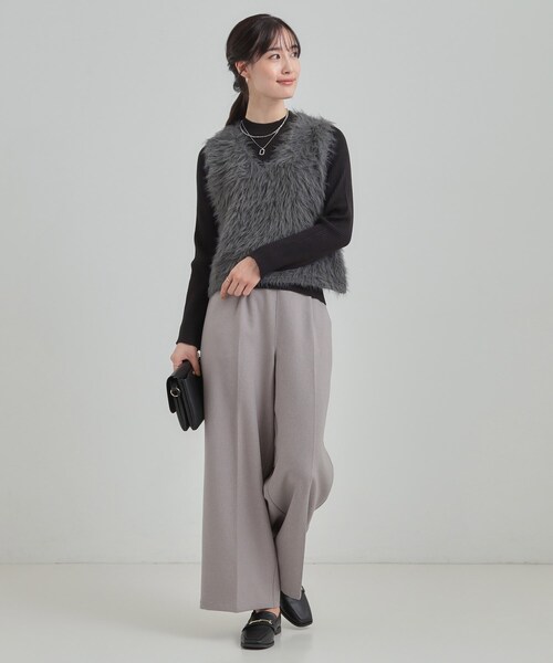 DRESKIP(ドレスキップ)の「【高レビュー/2点セット】着るだけでコーデが決まる フェザーニットベスト×リブニット(その他トップス・レディース・チャコールグレー/ナチュラル/ブラウン系/アイボリー・04/03/02/01)」の12枚目の写真