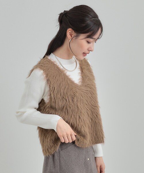 DRESKIP(ドレスキップ)の「【高レビュー/2点セット】着るだけでコーデが決まる フェザーニットベスト×リブニット(その他トップス・レディース・チャコールグレー/ナチュラル/ブラウン系/アイボリー・04/03/02/01)」の15枚目の写真