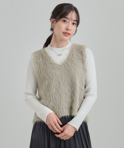 DRESKIP(ドレスキップ)の「【高レビュー/2点セット】着るだけでコーデが決まる フェザーニットベスト×リブニット(その他トップス・レディース・チャコールグレー/ナチュラル/ブラウン系/アイボリー・04/03/02/01)」の18枚目の写真