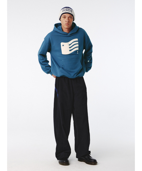 Kijun（キジュン）の「Flag Hoodie UNISEX Dusty Blue（パーカー・レディース・その他・SMALL）」の5枚目の写真