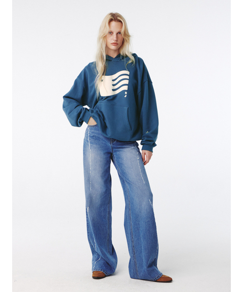 Kijun（キジュン）の「Flag Hoodie UNISEX Dusty Blue（パーカー・レディース・その他・SMALL）」の7枚目の写真