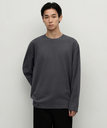 [ヒートタンダード] クルーネック長袖Tシャツ [ガンメタル]