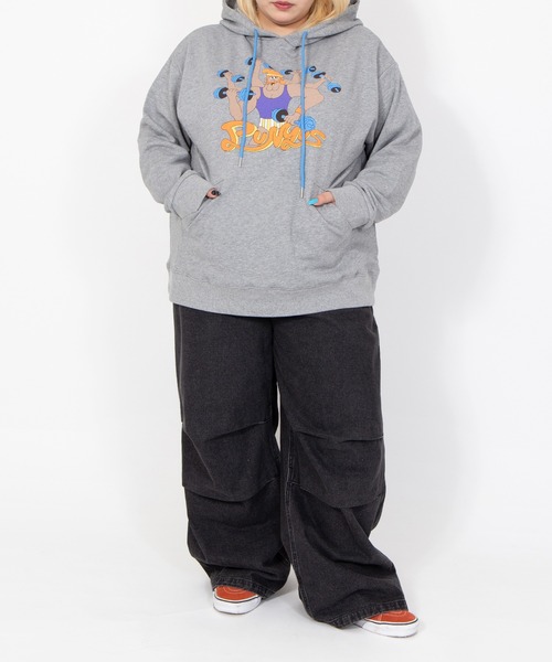 PUNYUS（プニュズ）の「トレーニーパーカー（パーカー・レディース・グレー/サックスブルー・1/4/5/2/3）」の2枚目の写真