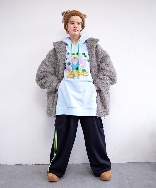 PUNYUS（プニュズ）の「トレーニーパーカー（パーカー・レディース・グレー/サックスブルー・1/4/5/2/3）」の3枚目の写真