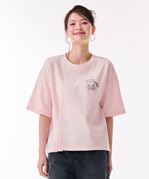 CHASECULT(チェイスカルト)の「レディース裾デザイン変形半袖Tシャツ-DBRG5879D0P(Tシャツ/カットソー・レディース・PINK・85/90)」の1枚目の写真