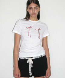 パールリボンTシャツ [ピュアホワイト]