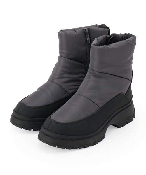 SHOO・LA・RUE(シューラルー)の「あったかキルティングブーツ(ブーツ・レディース・グレー/ブラック・35/45)」の1枚目の写真