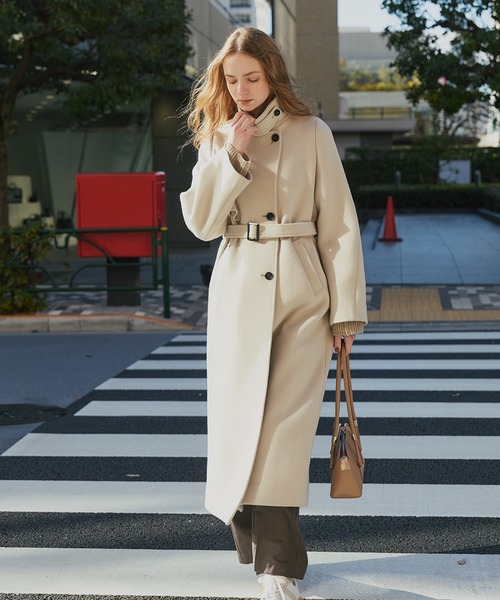 アシメオーバーヨークコート【SUPER140×ファインメリノ／LAMBS WOOL